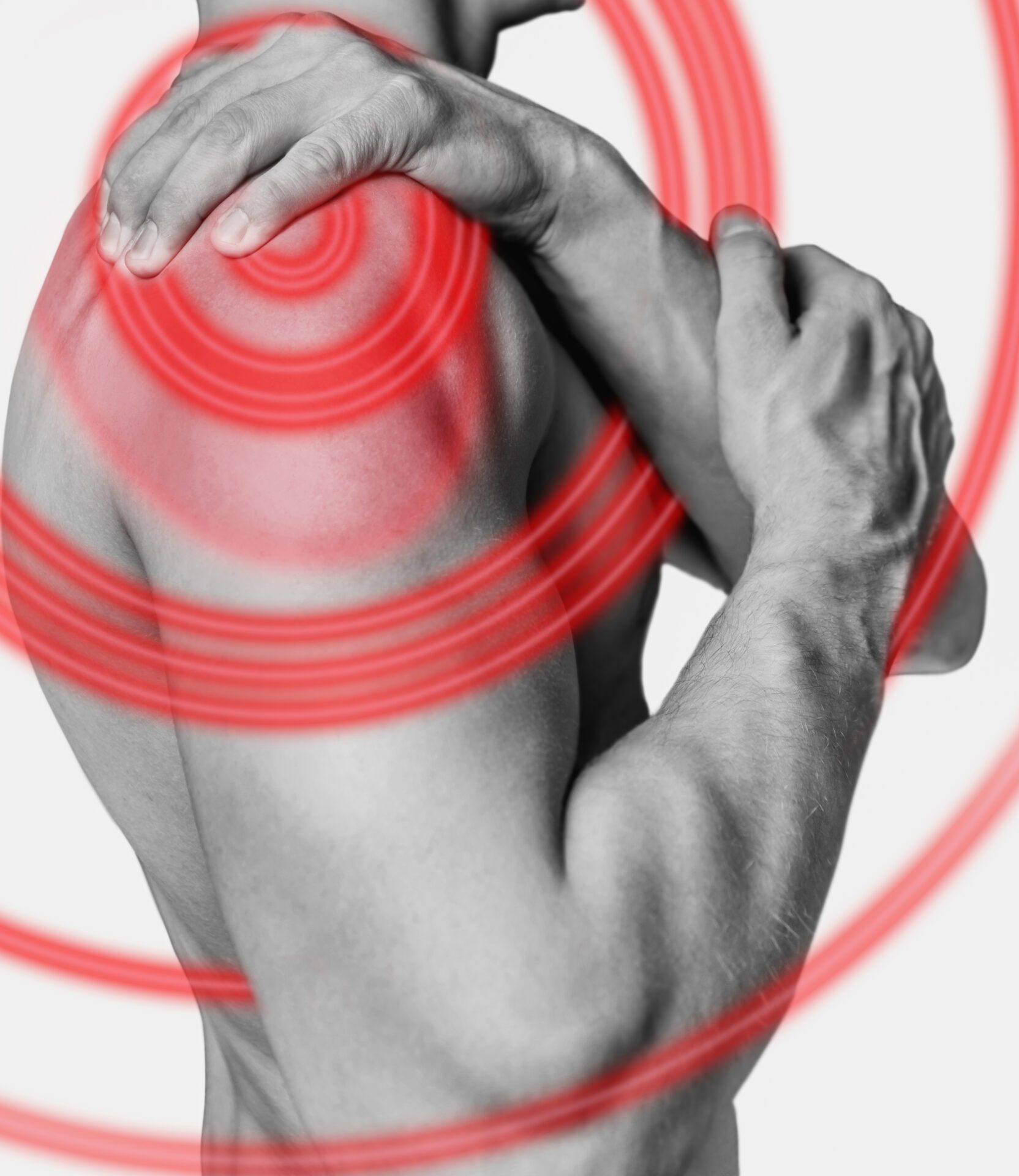 Acute pain in a male shoulder. You, Naturally Better